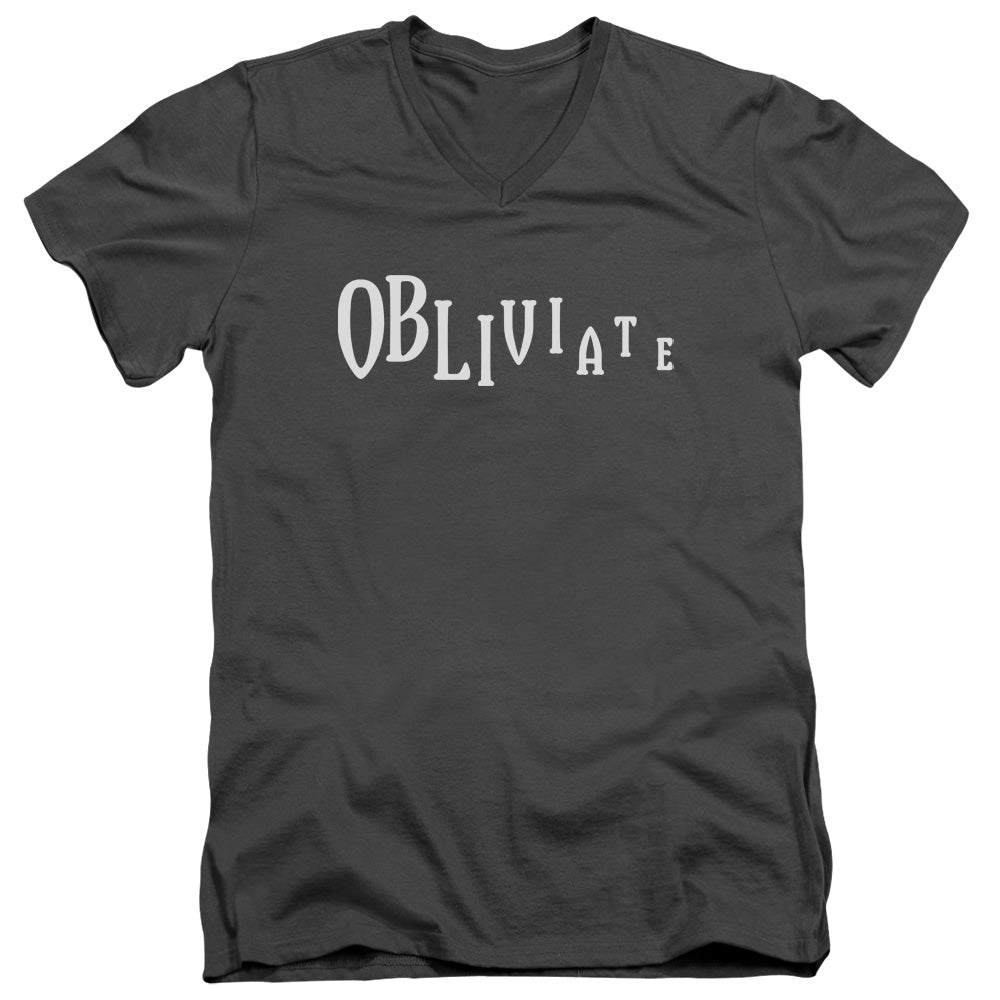 HARRY POTTER/OBLIVIATE - S/S ADULT V-NECK 30/1 - CHARCOAL