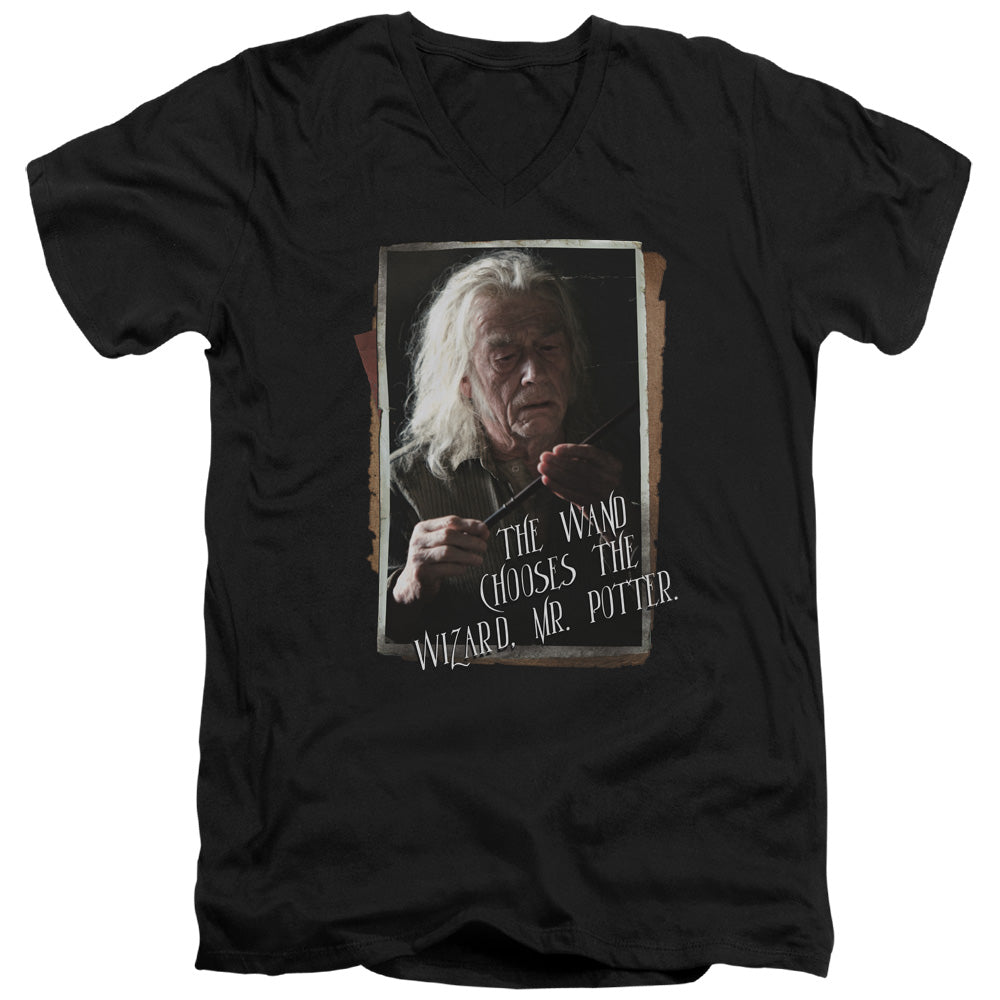 HARRY POTTER/OLIVANDER - S/S ADULT V-NECK 30/1 - BLACK