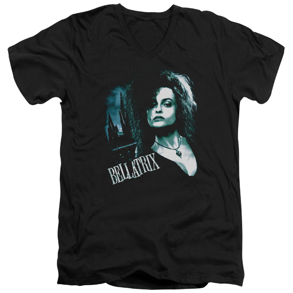 HARRY POTTER/BELLATRIX CLOSEUP - S/S ADULT V-NECK 30/1 - BLACK
