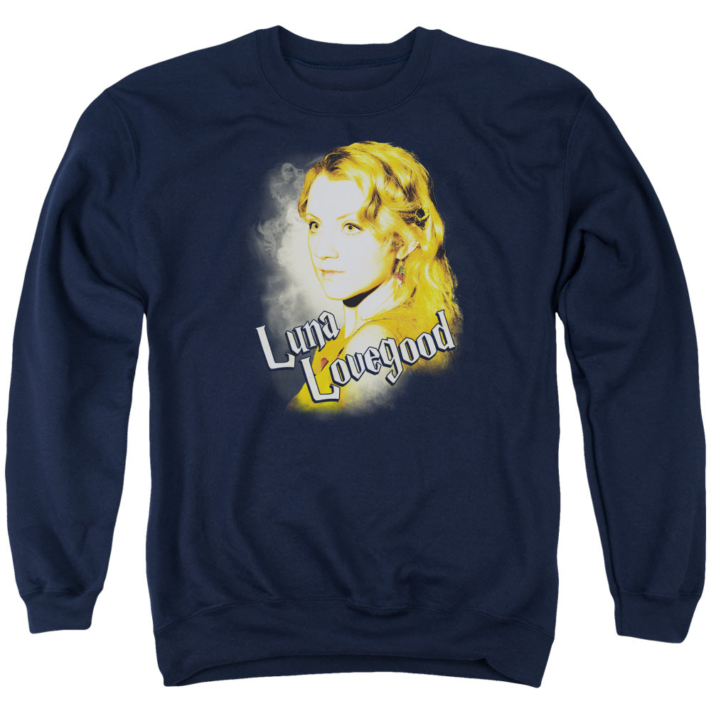 HARRY POTTER/LUNA CLOSEUP - ADULT CREWNECK SWEATSHIRT - NAVY