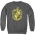 HARRY POTTER/HUFFLEPUFF CREST - ADULT CREWNECK SWEATSHIRT - CHARCOAL