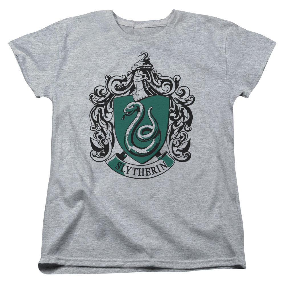 HARRY POTTER/SLYTHERIN CREST - S/S WOMENS TEE - ATHLETIC HEATHER