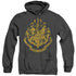 HARRY POTTER/HOGWARTS CREST - ADULT HEATHER HOODIE - BLACK