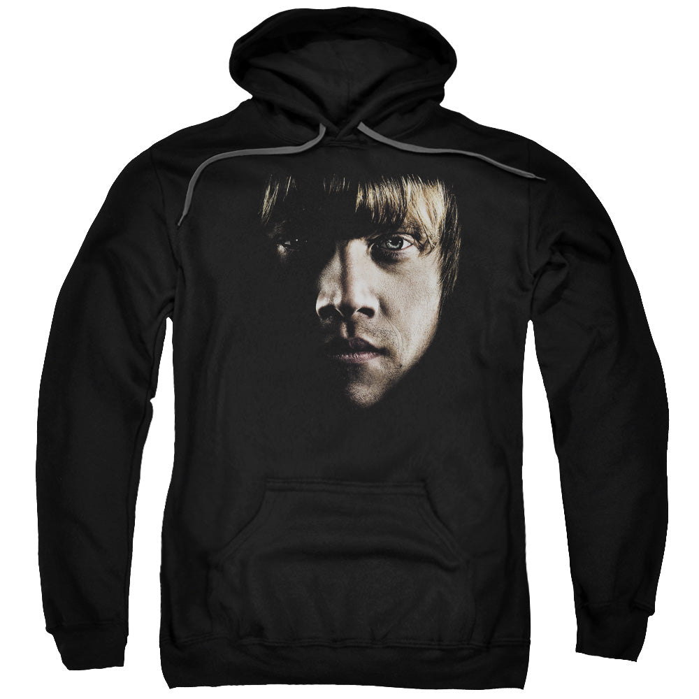 HARRY POTTER/RON POSTER HEAD - ADULT PULLOVER HOODIE - BLACK
