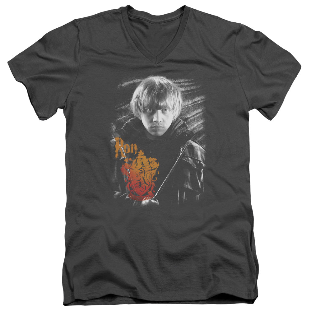 HARRY POTTER/RON PORTRAIT - S/S ADULT V-NECK 30/1 - CHARCOAL