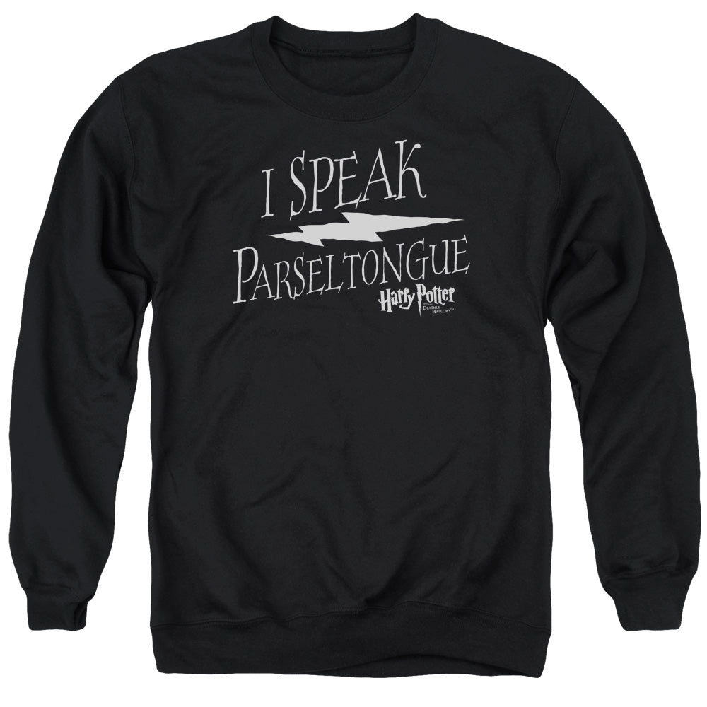 HARRY POTTER/I SPEAK PARSELTONGUE - ADULT CREWNECK SWEATSHIRT - BLACK