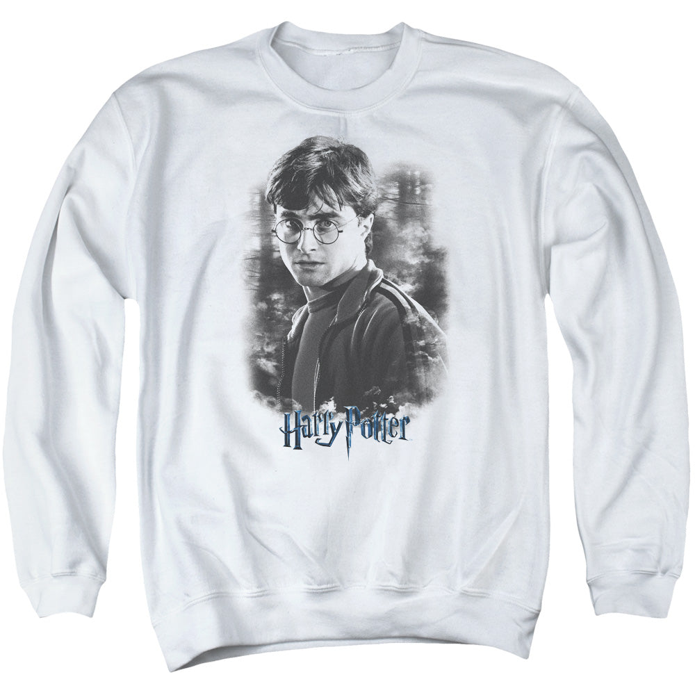 HARRY POTTER/HARRY IN THE WOODS - ADULT CREWNECK SWEATSHIRT - WHITE
