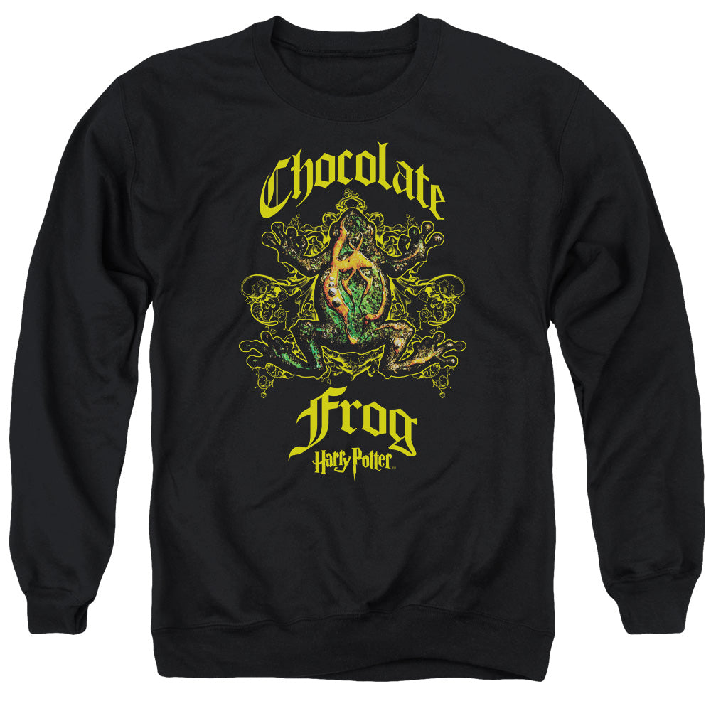 HARRY POTTER/CHOCOLATE FROG - ADULT CREWNECK SWEATSHIRT - BLACK