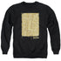 HARRY POTTER/MARAUDERS MAP INTERIOR - ADULT CREWNECK SWEATSHIRT - BLACK