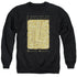 HARRY POTTER/MARAUDERS MAP INTERIOR WORDS - ADULT CREWNECK SWEATSHIRT - BLACK