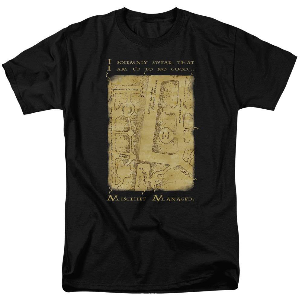HARRY POTTER/MARAUDER'S MAP INTERIOR WORDS - S/S ADULT 18/1 - BLACK