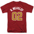 HARRY POTTER/WEASLEY JERSEY - S/S ADULT 18/1 - CARDINAL