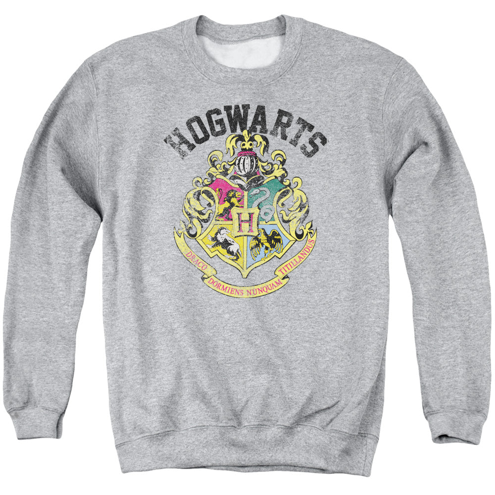 HARRY POTTER/HOGWARTS CREST - ADULT CREWNECK SWEATSHIRT - ATHLETIC HEATHER