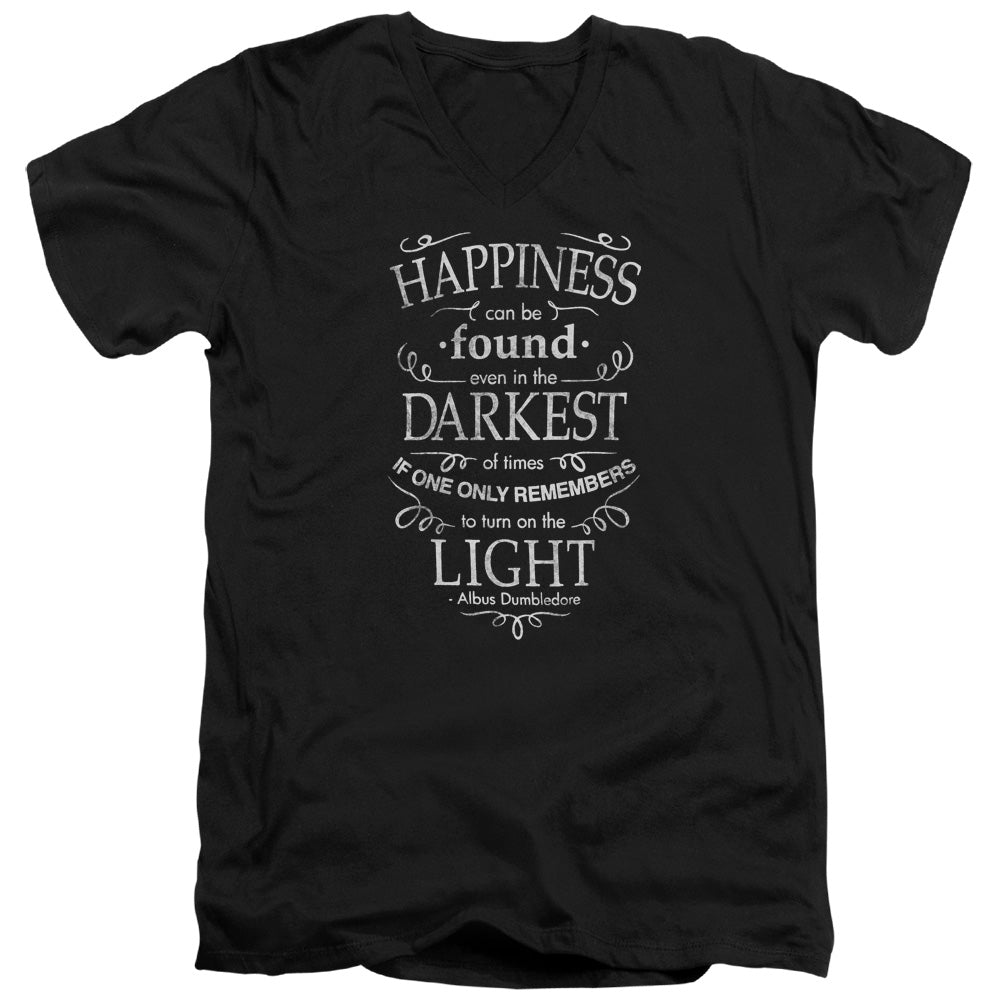 HARRY POTTER/HAPPINESS - S/S ADULT V-NECK 30/1 - BLACK