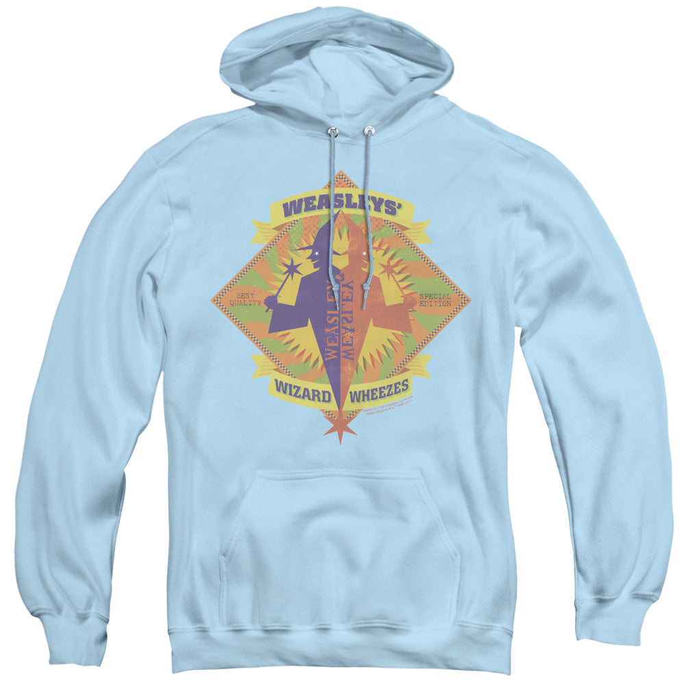 HARRY POTTER/WIZARD WHEEZES - ADULT PULLOVER HOODIE - LIGHT BLUE