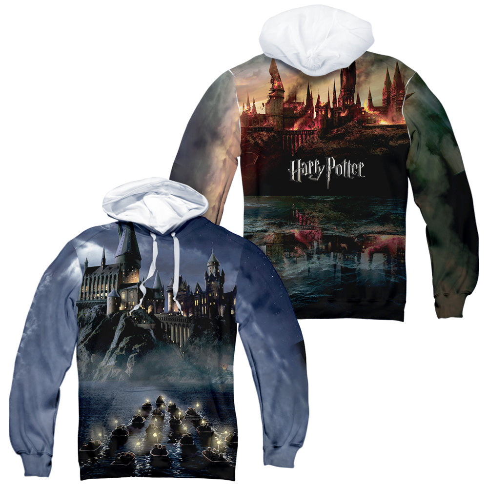 HARRY POTTER/HOGWARTS (FRONT/BACK PRINT) - ADULT POLY PULLOVER HOODIE - MULTI