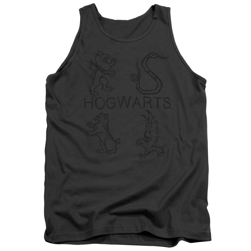 HARRY POTTER/LITERARY CRESTS - ADULT TANK - CHARCOAL