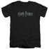 HARRY POTTER/LOGO - S/S ADULT V-NECK 30/1 - BLACK