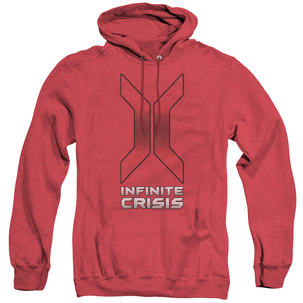 INFINITE CRISIS/TITLE - ADULT HEATHER HOODIE - RED