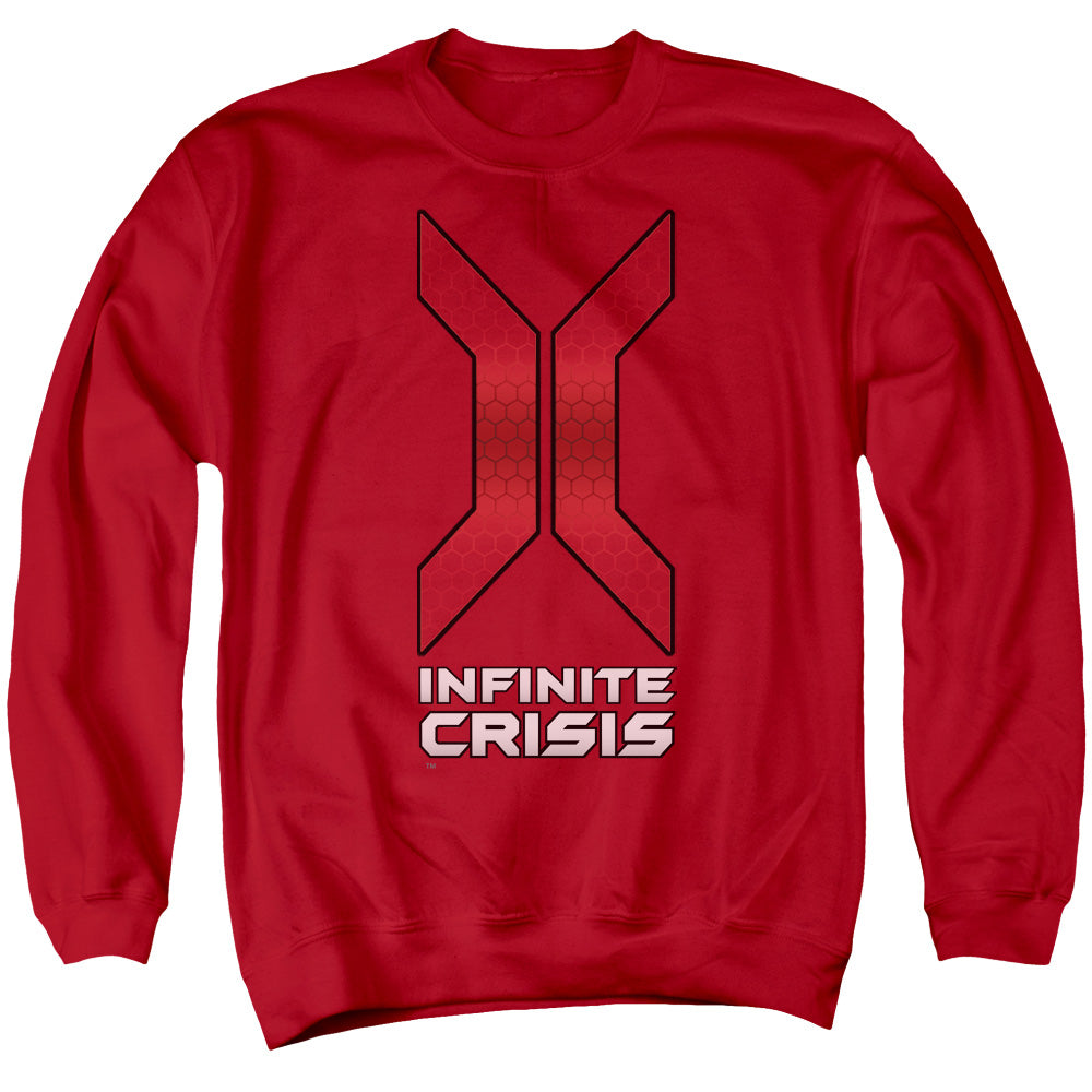INFINITE CRISIS/TITLE - ADULT CREWNECK SWEATSHIRT - RED