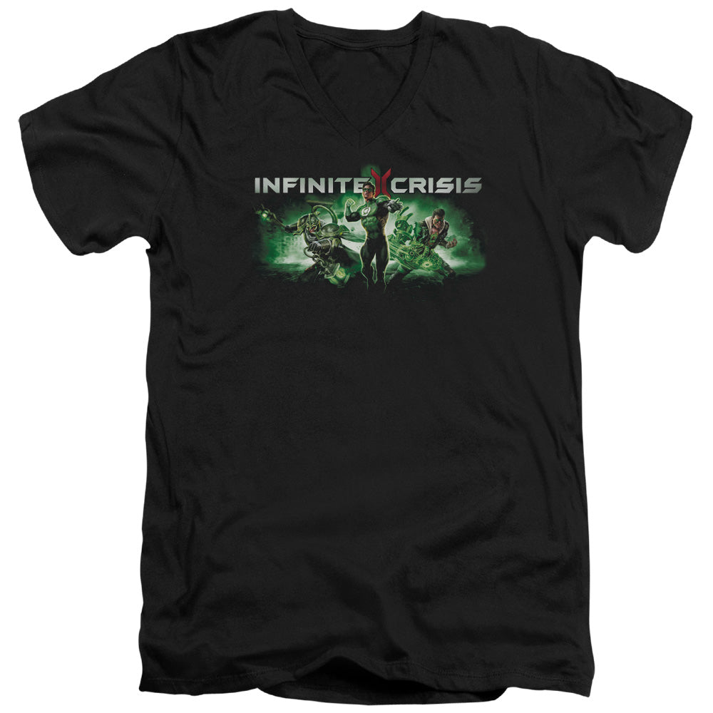 INFINITE CRISIS/IC GREEN - S/S ADULT V-NECK 30/1 - BLACK