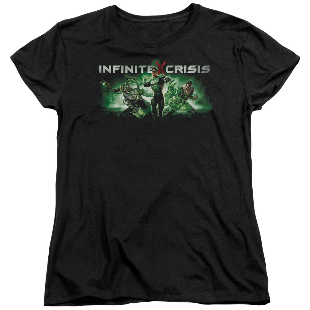 INFINITE CRISIS/IC GREEN - S/S WOMENS TEE - BLACK