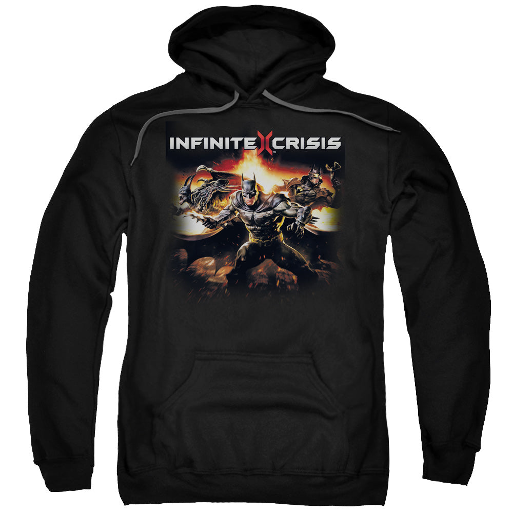 INFINITE CRISIS/BATMEN - ADULT PULLOVER HOODIE - BLACK