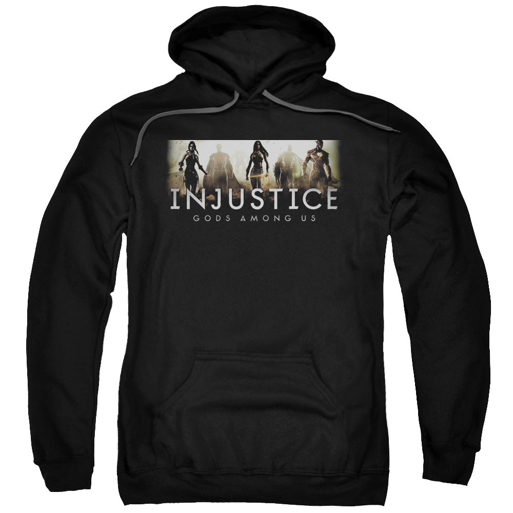INJUSTICE GODS AMONG US/LOGO - ADULT PULLOVER HOODIE - BLACK