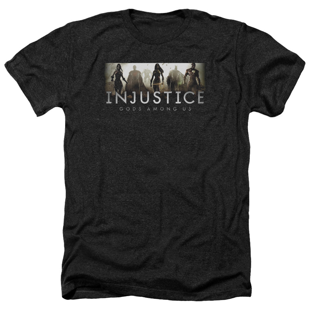 INJUSTICE GODS AMONG US/LOGO - ADULT HEATHER - BLACK