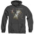 INJUSTICE GODS AMONG US/GOOD VS EVILS - ADULT HEATHER HOODIE - BLACK
