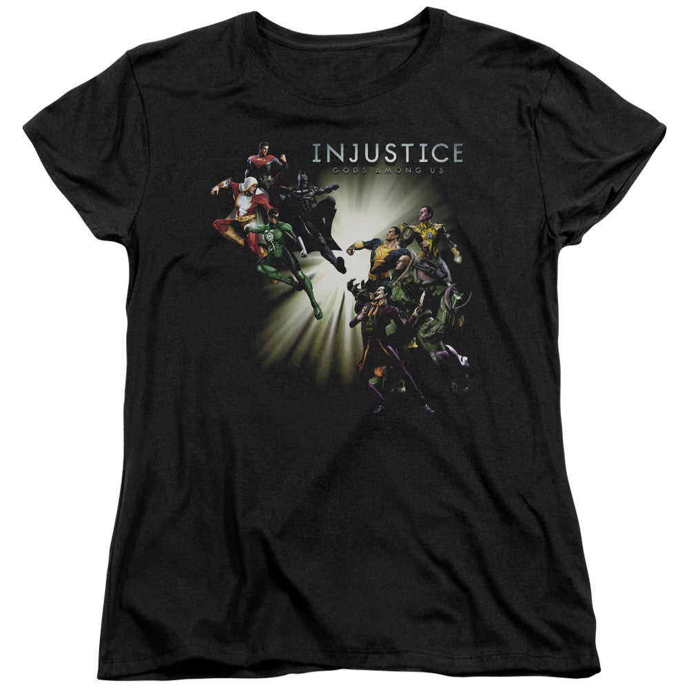 INJUSTICE GODS AMONG US/GOOD VS EVIL - S/S WOMENS TEE - BLACK