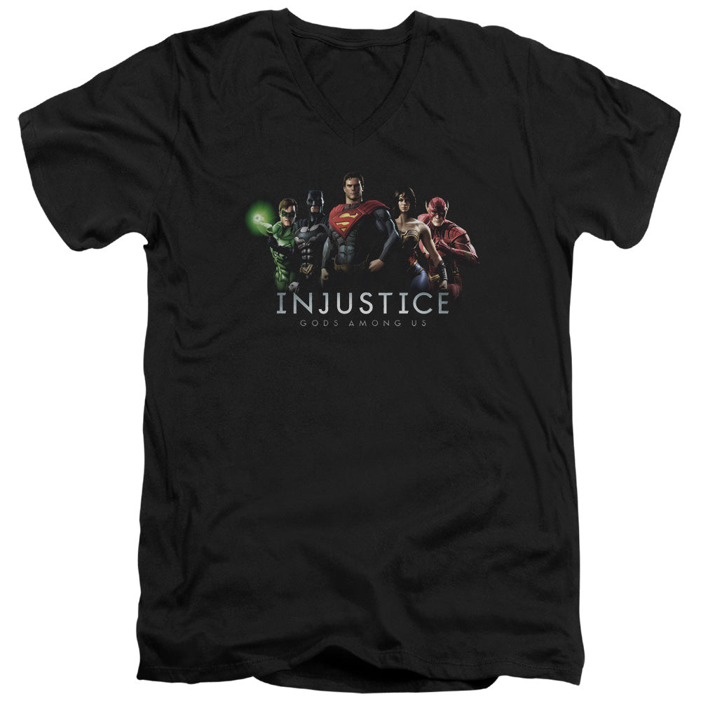 INJUSTICE GODS AMONG US/INJUSTICE LEAGUE - S/S ADULT V-NECK 30/1 - BLACK