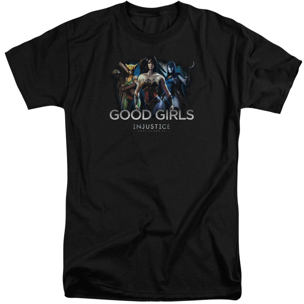 INJUSTICE GODS AMONG US/GOOD GIRLS - S/S ADULT TALL 18/1 - BLACK