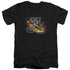 JLA/HEROES UNITED - S/S ADULT V-NECK 30/1-BLACK