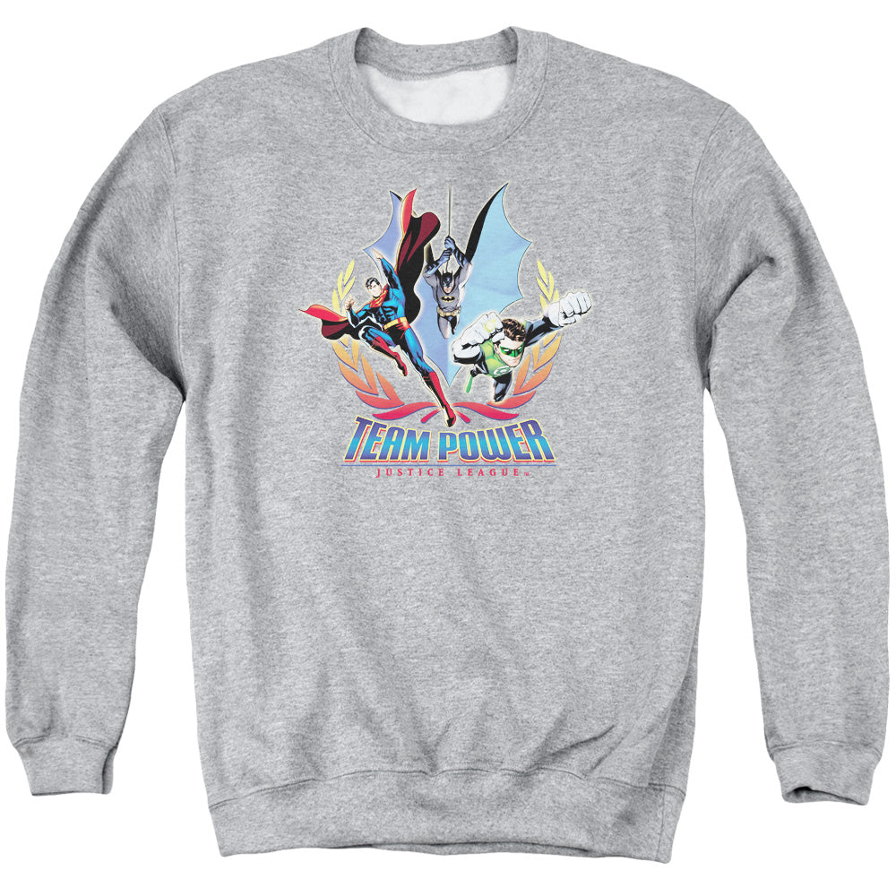JLA/TEAM POWER - ADULT CREWNECK SWEATSHIRT - ATHLETIC HEATHER
