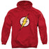 JLA/FLASH LOGO - ADULT PULLOVER HOODIE - RED