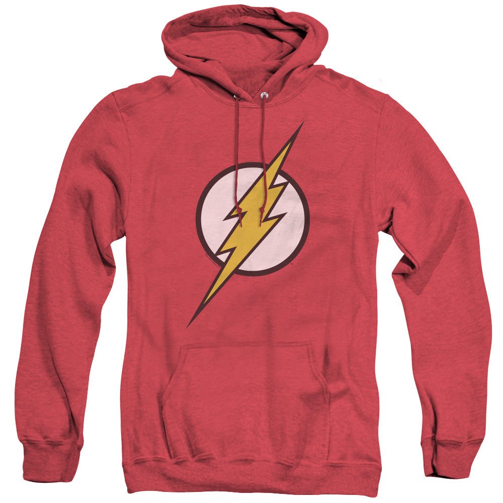 JLA/FLASH LOGO - ADULT HEATHER HOODIE - RED