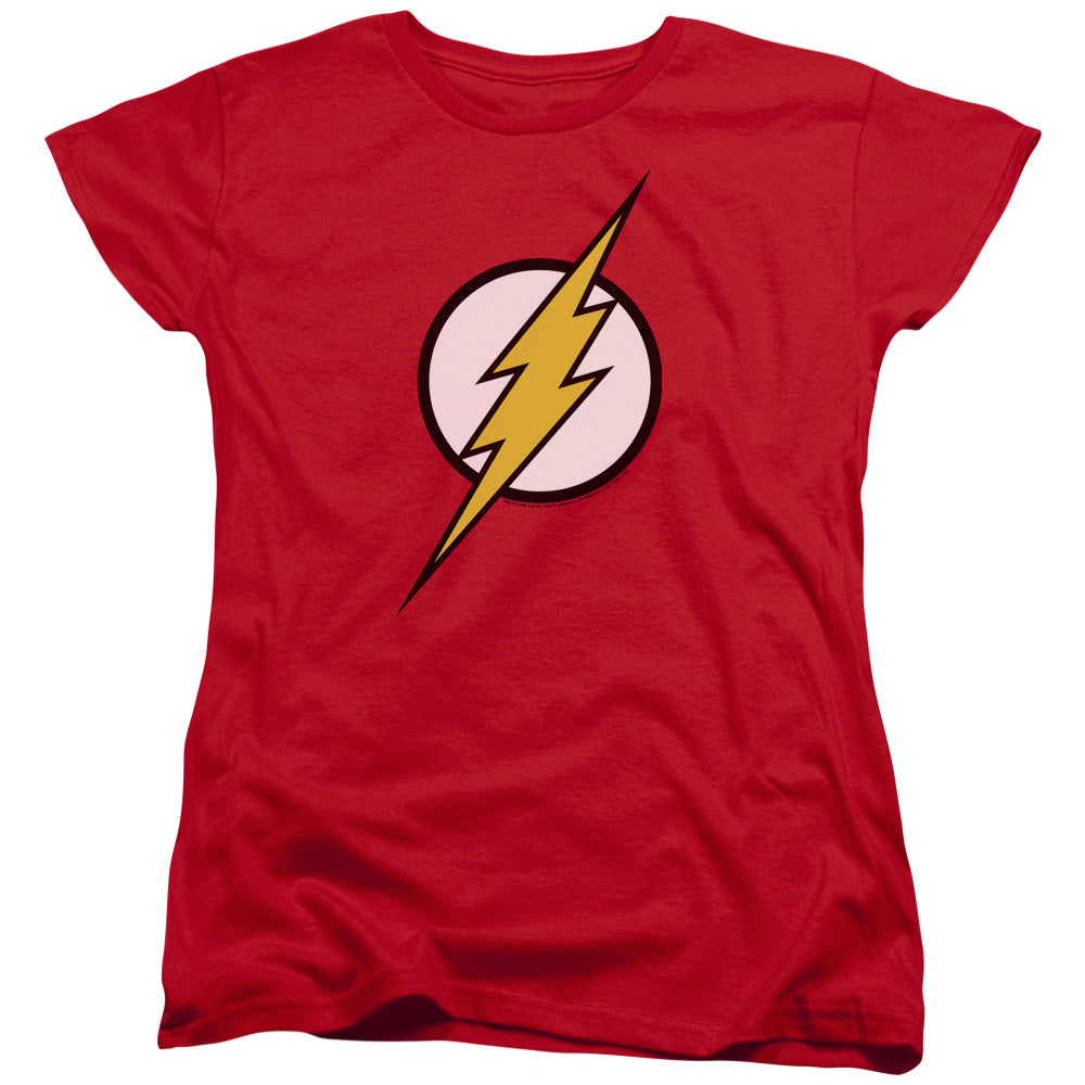 JLA/FLASH LOGO - S/S WOMENS TEE - RED