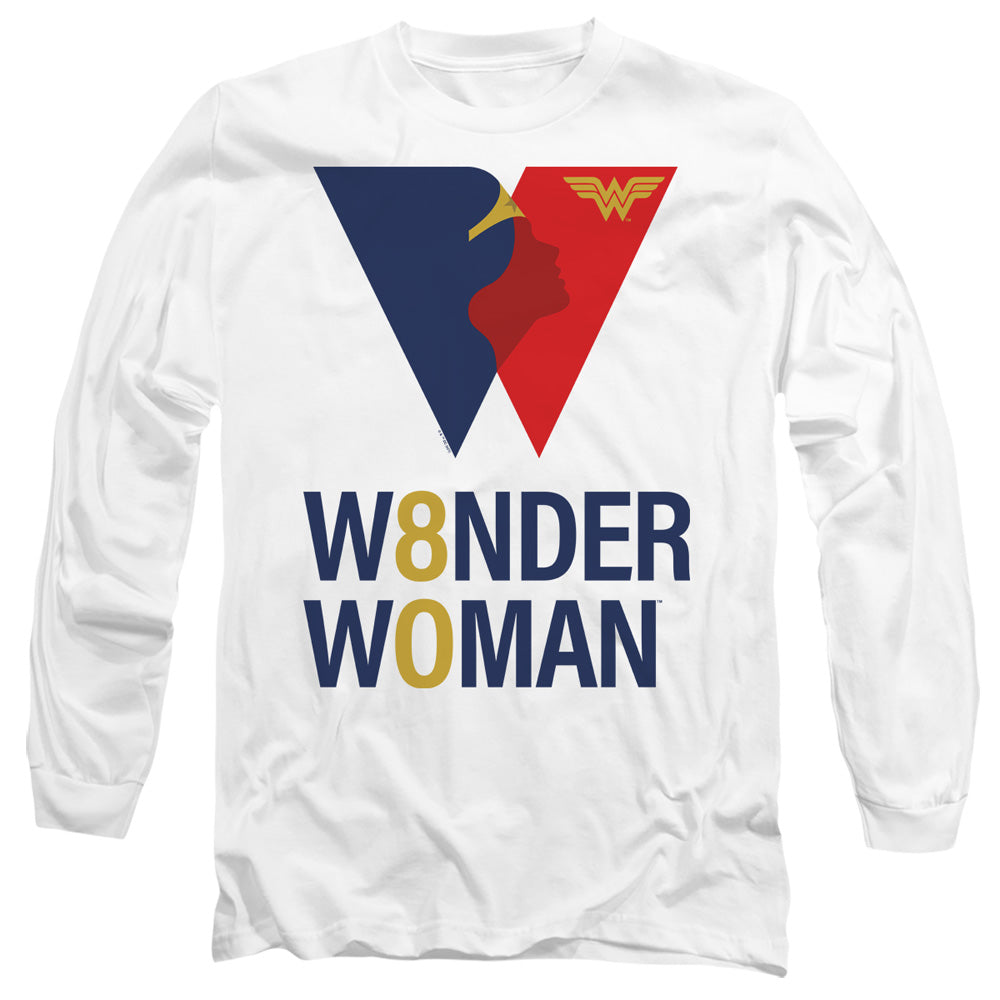 WONDER WOMAN/WW 80TH LOGO - L/S ADULT 18/1 - WHITE