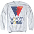 WONDER WOMAN/WW 80TH LOGO - ADULT CREWNECK SWEATSHIRT - WHITE