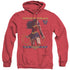 WONDER WOMAN/WW 80TH STANCE - ADULT HEATHER HOODIE - RED