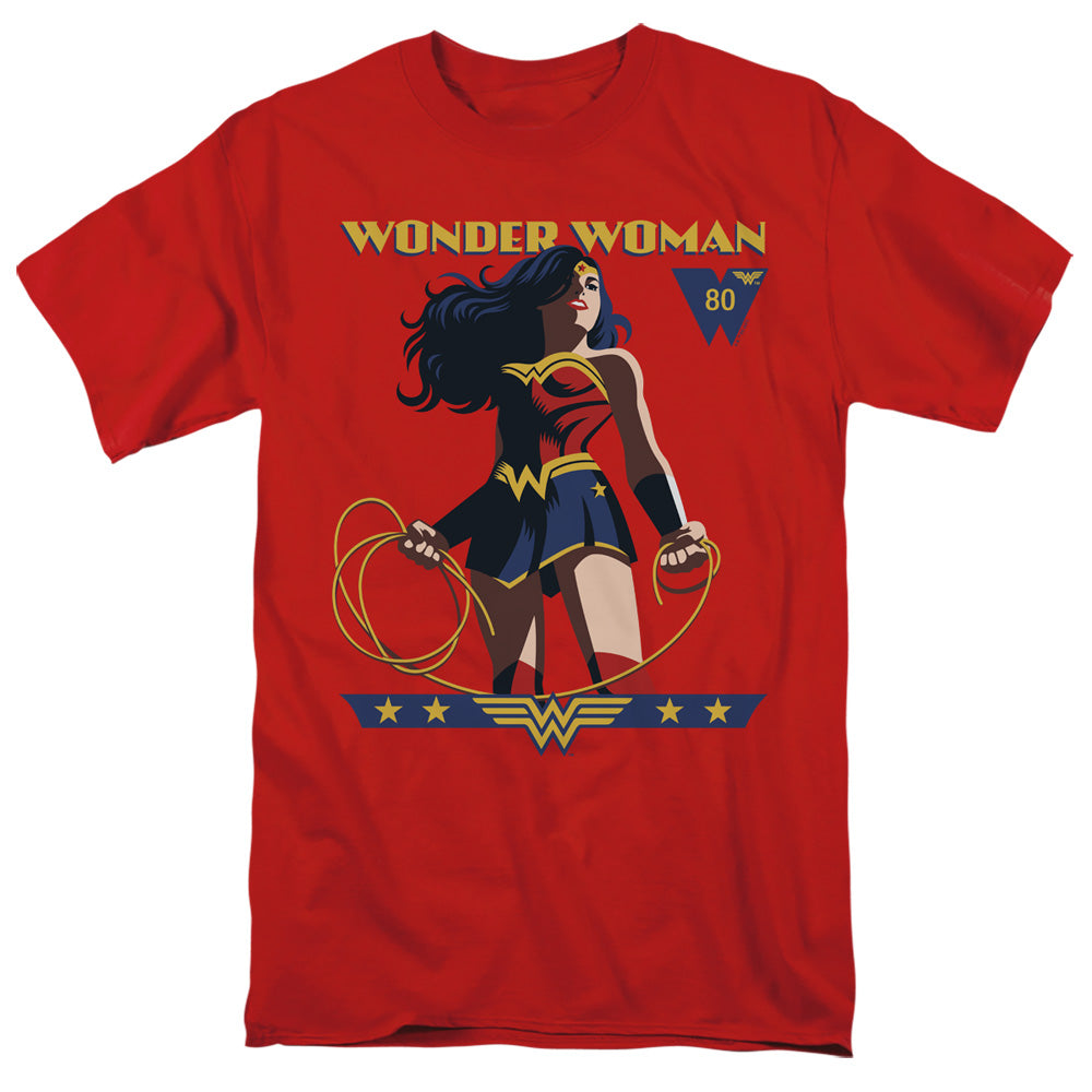 WONDER WOMAN/WW 80TH STANCE - S/S ADULT 18/1 - RED