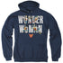 WONDER WOMAN/WW 80TH ILLUSTRATED TYPE - ADULT PULLOVER HOODIE - NAVY