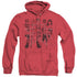 JLA/FIVE STARS - ADULT HEATHER HOODIE - RED