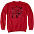 JLA/FIVE STARS - ADULT CREWNECK SWEATSHIRT - RED