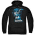 JLA/BATMAN BLUE &AMP; GRAY - ADULT PULLOVER HOODIE - BLACK