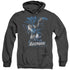 JLA/BATMAN BLUE & GRAY - ADULT HEATHER HOODIE - BLACK