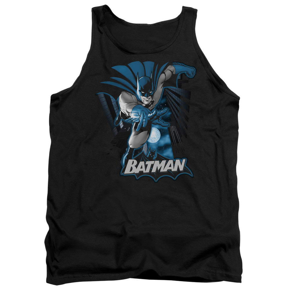 JLA/BATMAN BLUE & GRAY - ADULT TANK - BLACK