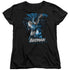 JLA/BATMAN BLUE & GRAY - S/S WOMENS TEE - BLACK