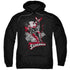 JLA/SUPERMAN RED &AMP; GRAY - ADULT PULLOVER HOODIE - BLACK